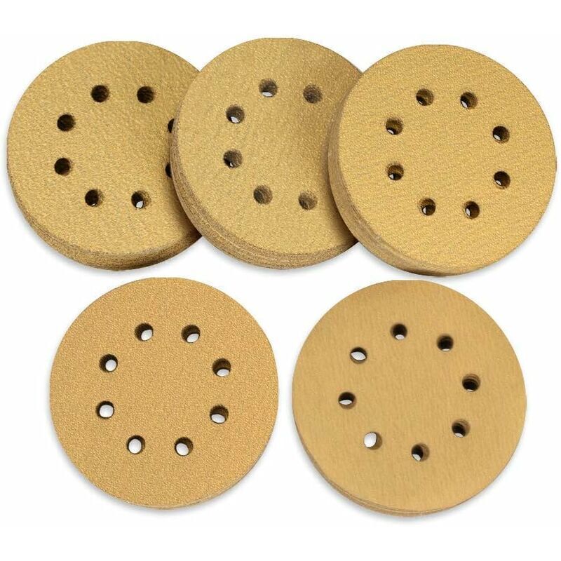 Lot De 100 Disques Abrasifs 125 Mm Velcro 60 80 120 150 220 Grain 8 Trous Différents Pour Ponceuse Orbitale Aléatoire - Rwdiy ›outillage À Main Et Électrique› Accessoires Pour Outils Électriques ›acce