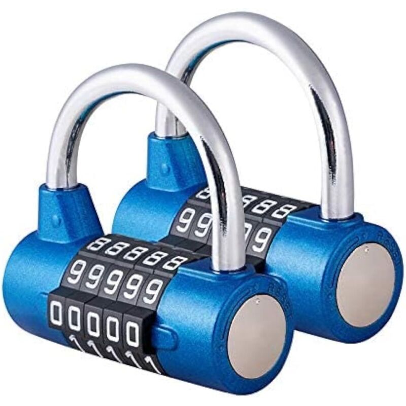 2 Pcs Cadenas À Combinaison À 5 Chiffres, Cadenas Pour Gymnase, Peut Être Réinitialisé Serrures À Combinaison, Pour L'Ecole, Casier Sportif Et Sport, Etui, Boîte À Outils, Clôture