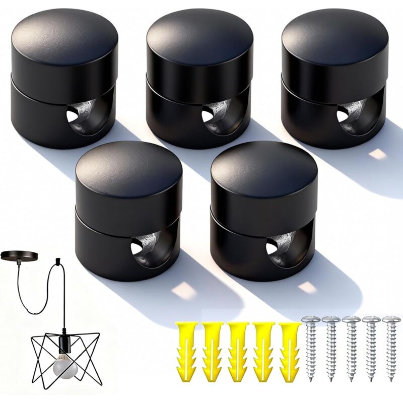 5 Pièces Accroche Cable Plafond, Supports Câbles Plafond Réglables, Organisateur De Cable, Pour Suspensions Textiles, Luminaires Et Fixations Au Plafonds Noir