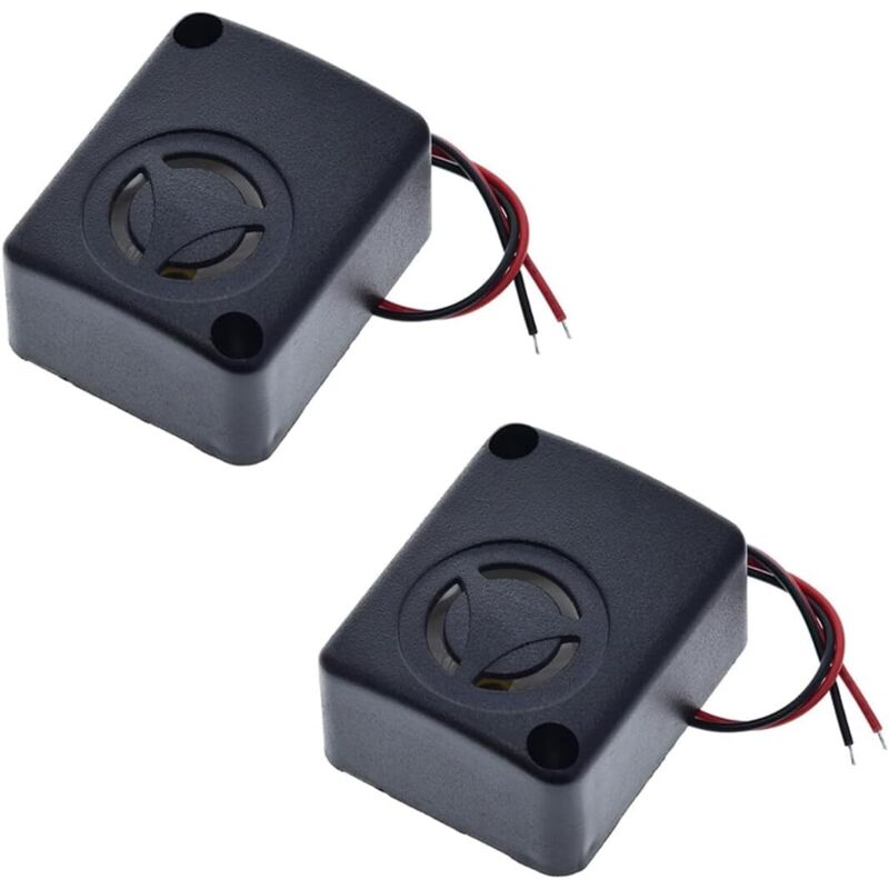 Lot De 2 Mini Sirènes D'Alarme Piézo 12 V Dc, 110 Db, Coffre-fort D'Assurance, Alarme Antivol, Buzzer À Décibels Élevés Pour Voiture (noir)