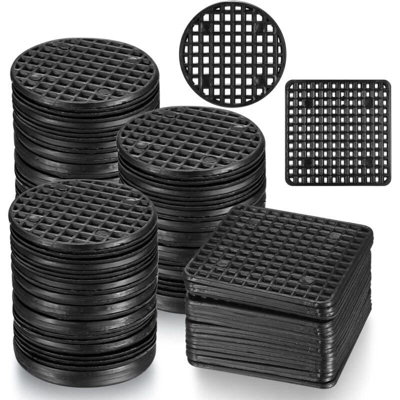 120 Pièces Pad Grille De Pot De Fleur, Maille Pad Tapis Trou De Pot De Fleurs De Drainage Respirante Pour Plantes Jardin, Outillage De Jardin Bonsai - Carré Et Rond