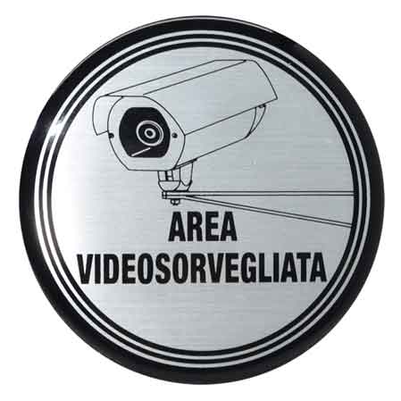 Rundes Sicherheitskennzeichen "bereich Videoüberwacht" Ø 10 Cm