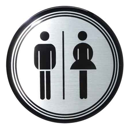 Rundes Sicherheitssticker „wc Herren/damen“ Ø 10 Cm