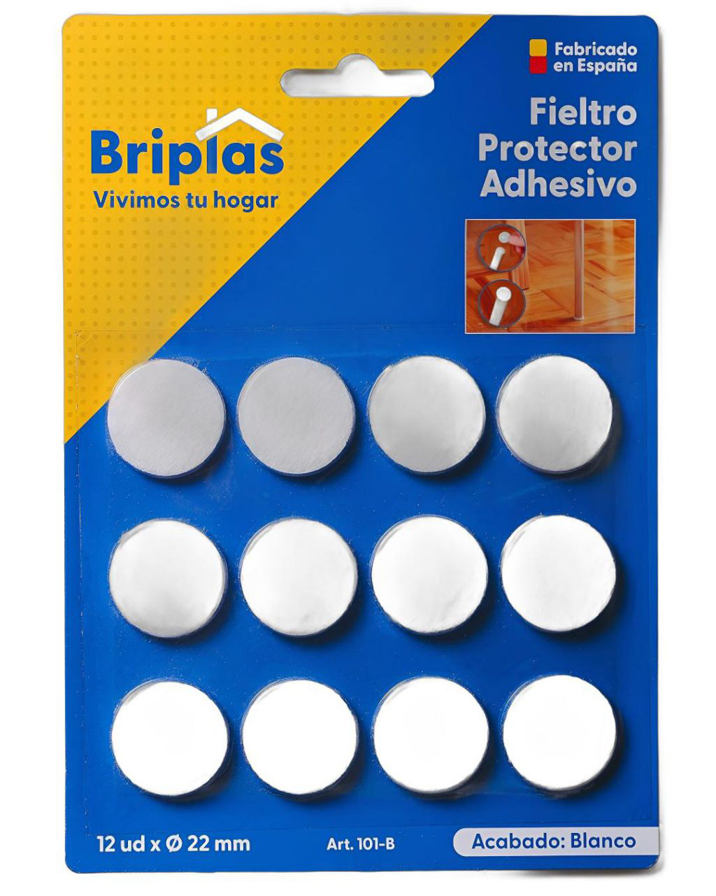 Selbstklebende Filzplatten Rund 22 Mm Weiß - 12 Stück