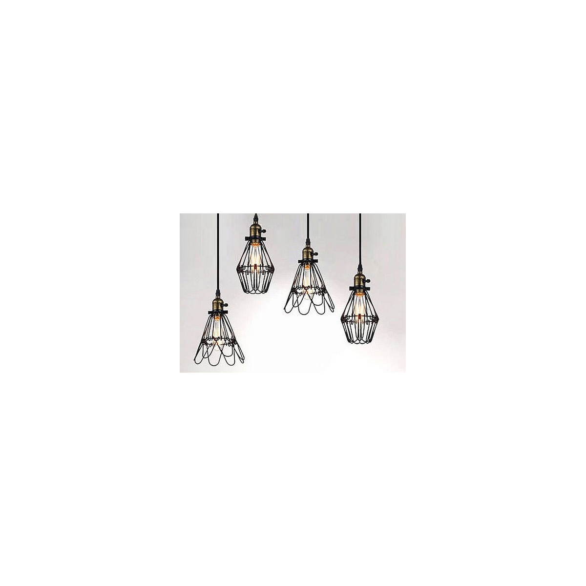 Decke-käfig Vintage E27 25 Cm Gold Gewebt Kabel