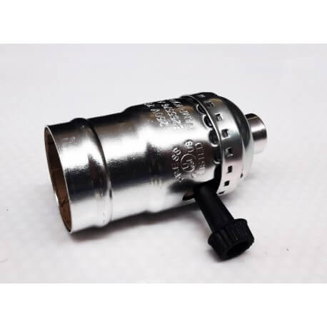 Buchse Chrom Oldtimer Typ E27 Mit Drehschalter 1