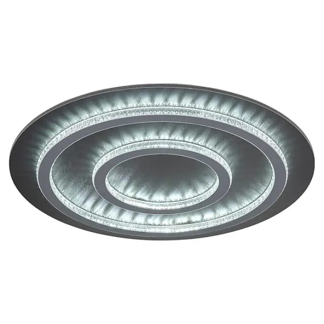 Globo Lighting - Led Deckenlampe Dimmbar Mit Fernbedienung Kristall Deckenleuchte Anthrazit Wohnzimmerlampe, Farbwechsel, 60w 2100lm Warmweiß-kaltweiß, D 55 X 6 Cm