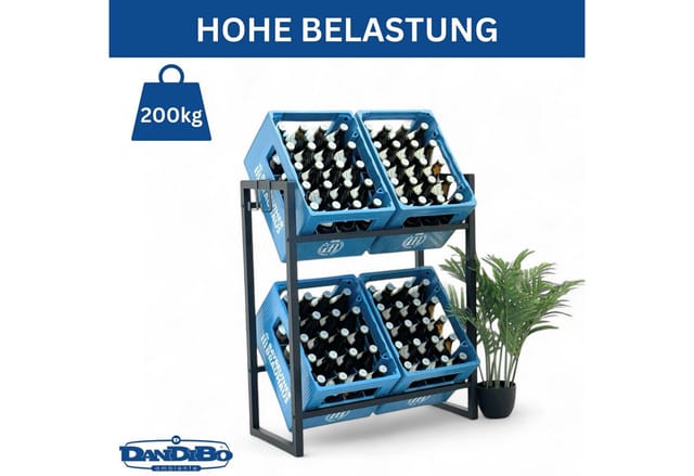 Getränkekistenregal 4 Kisten Mit Gitter Haken Metall 96597 Getränkeregal Kistenregal Getränkekistenhalter - Dandibo