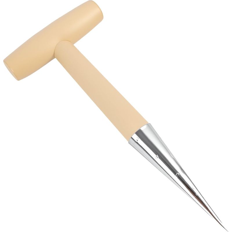 Manueller Pflanzkübel Aus Edelstahl Mit Ergonomischem Holzgriff: Ein Robustes Und Elegantes Gartengerät Zum Pflanzen Von Blumenzwiebeln, Samen Und Kräutern. Leicht Zu Reinigen.