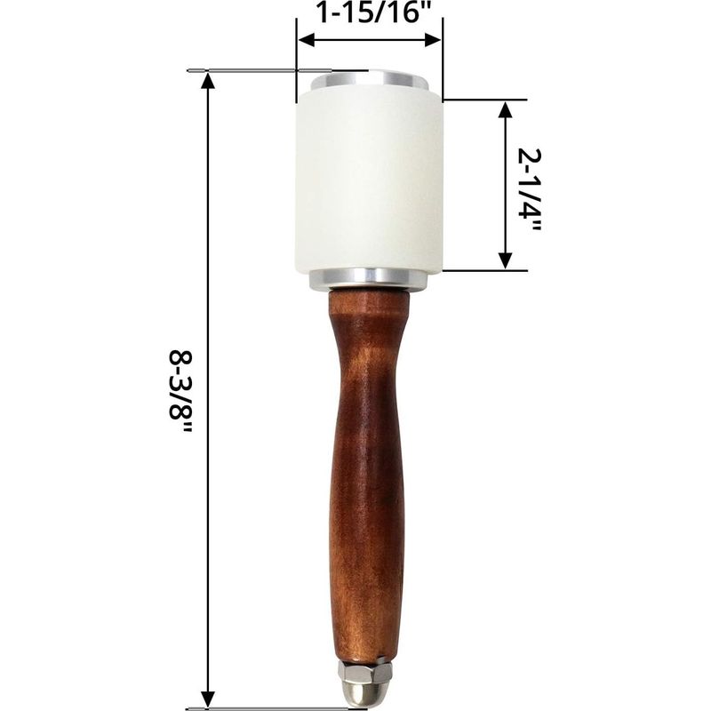212 Mm Langer Nylon- Und Lederhammer Mit Rindsleder- Und Holzgriff Zum Basteln, Stempeln, Nähen, Hämmern