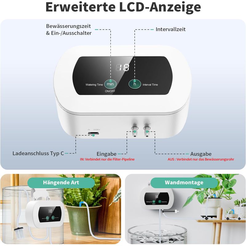 Automatisches Pflanzenbewässerungssystem – Tropfbewässerungssystem – Für Drinnen Und Draußen – Zimmerpflanzenbewässerung – Mit 10 M Schlauch – 10 Tropfer
