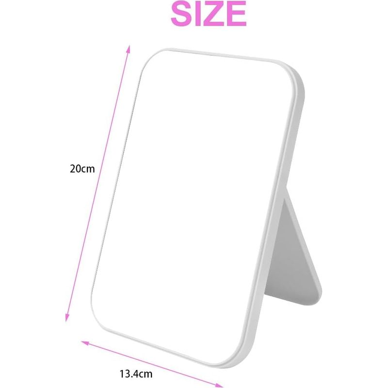 Super Hd Spiegel, 20 X 13,4 Cm Kosmetikspiegel Mit Klappständer, Tragbarer Tischspiegel, Leicht Zu Transportieren, Ultradünner Und Robuster Reisespiegel, Faltbar, Weiß