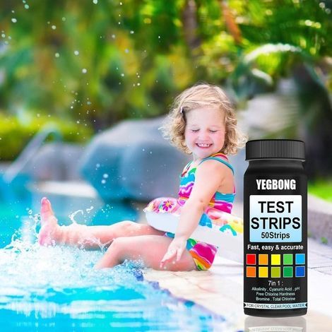 7-in-1 Pool-teststreifen, Spa-teststreifen, Wasserqualitäts-testset, Ph-test, Gesamtalkalitätstest, Gesamthärtetest