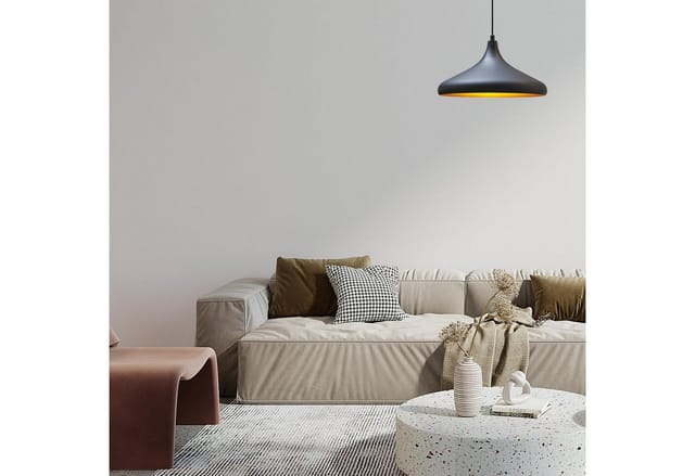 Champion Schlichte Schwarz Plug In Pendelleuchte - Hängelampe Für Wohnzimmer, Küche, Büro, Lounge