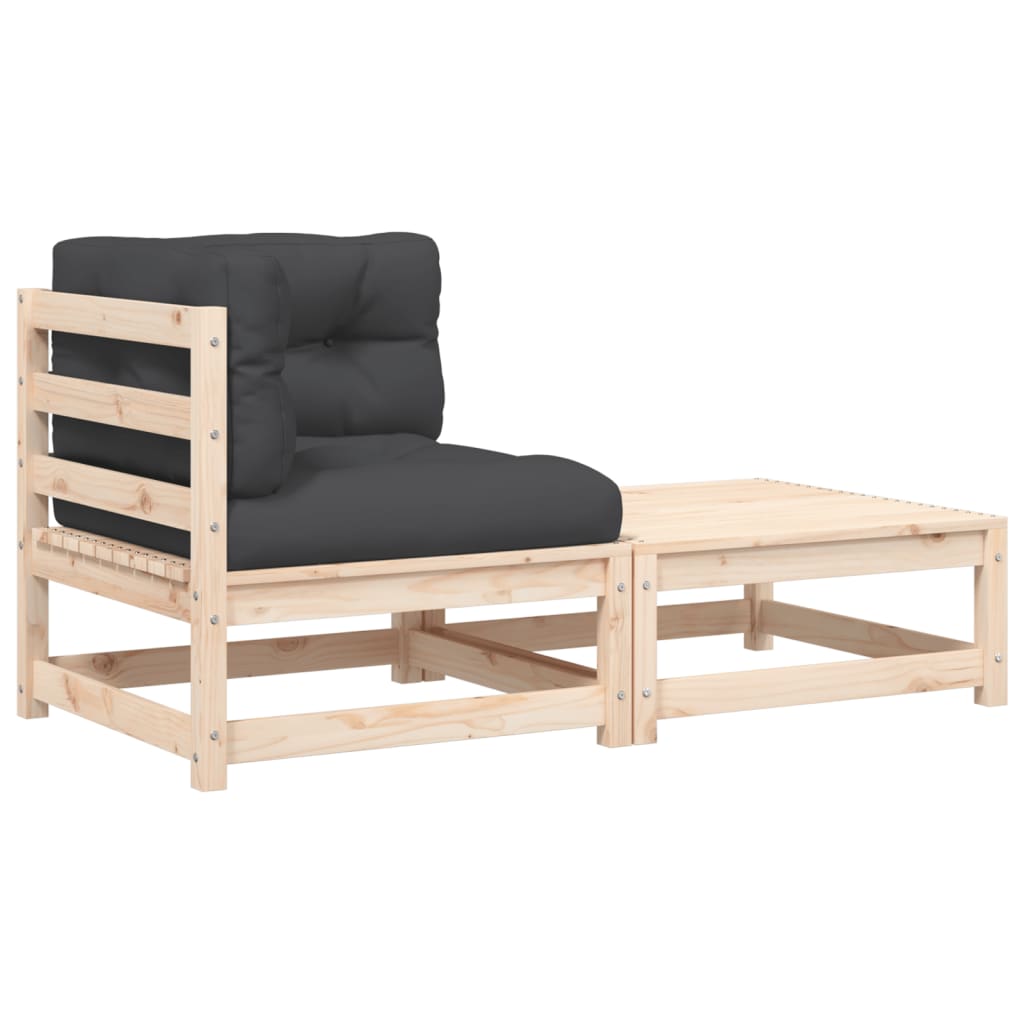 Maison Exclusive - Patio Sofa 2-sitzer Solid Pine Wood, Oxford Fa