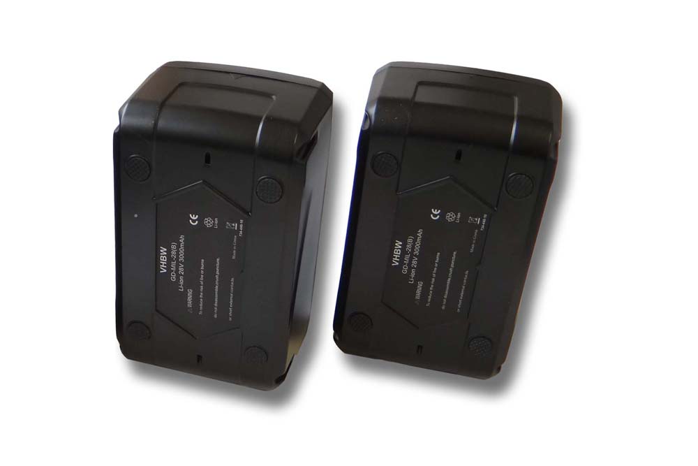 Vhbw 2x Akku Kompatibel Mit Milwaukee Hd28 Sg Geradschleifer, Hd28 Sx Säbelsäge Elektrowerkzeug (3000 Mah, Li-ion, 28 V)