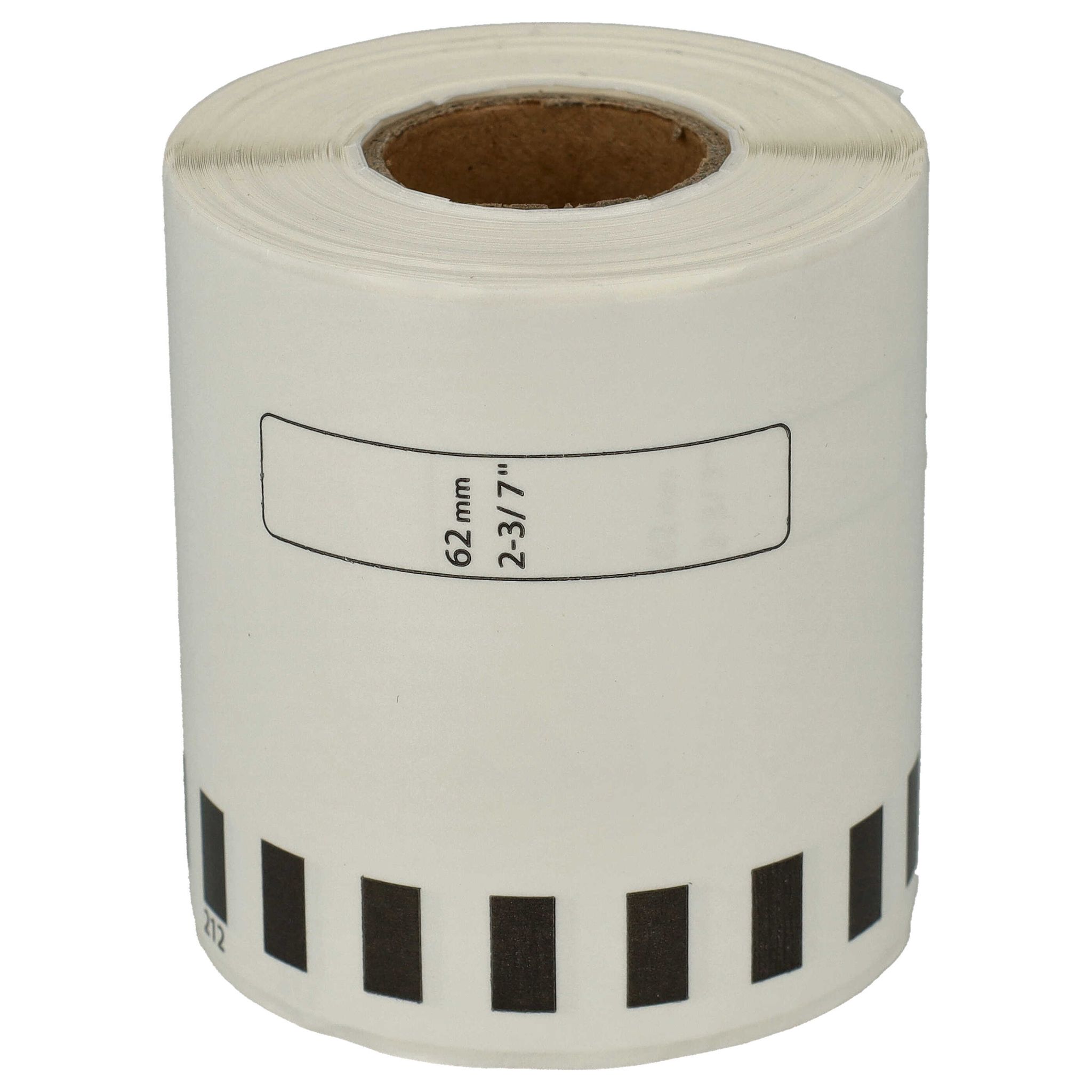 Vhbw - Etiketten-rolle 62mm X 15,24m (1 Etikette) Kompatibel Mit Brother Pt Ql500bw, Ql-550, Ql500bs Etiketten-drucker - Premium Weiß