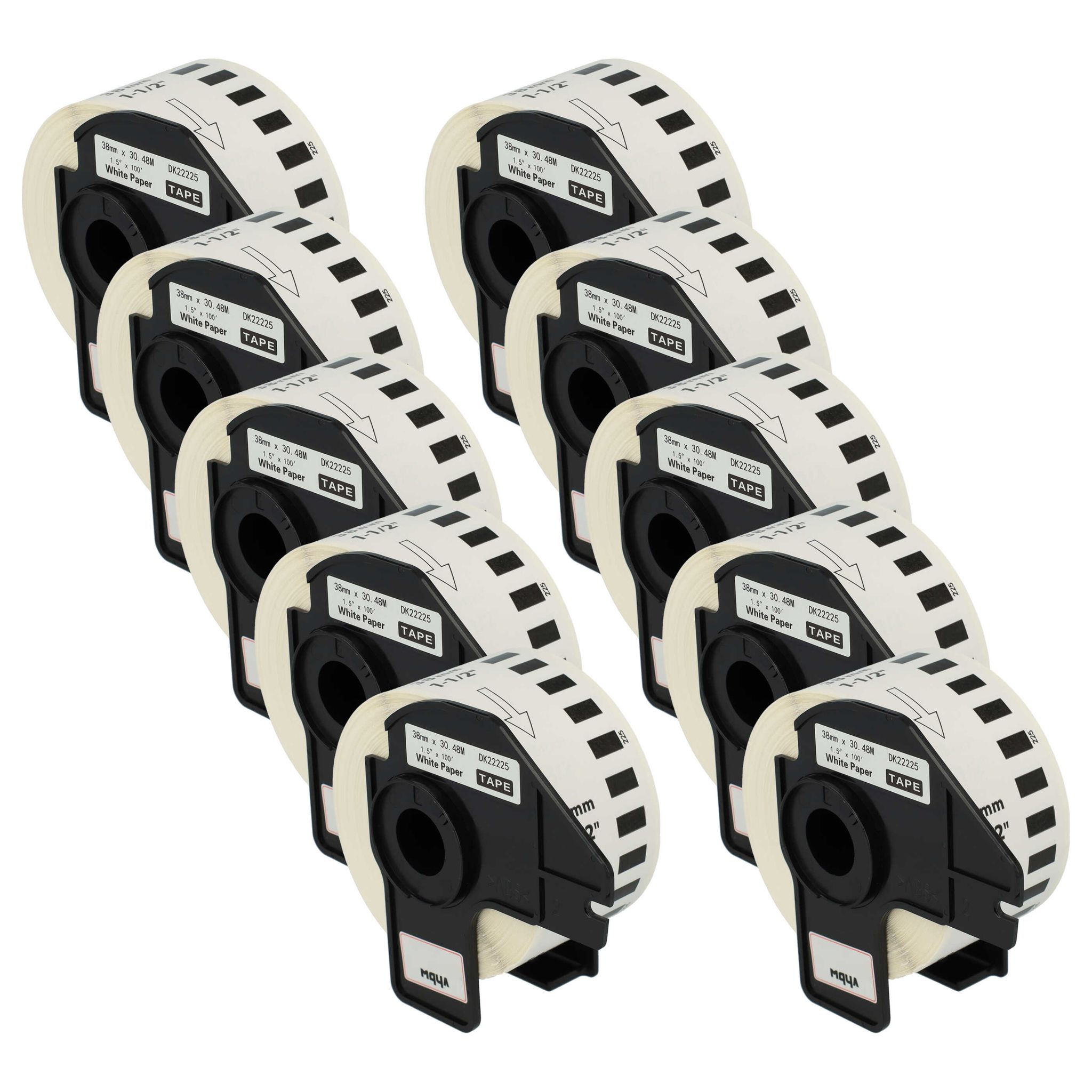 Vhbw - 10x Etiketten-rolle 38mm X 30,48m (1 Etikette) Kompatibel Mit Brother Pt Ql560vp, Ql-570, Ql-580, Ql-580n, Ql-650 Etiketten-drucker