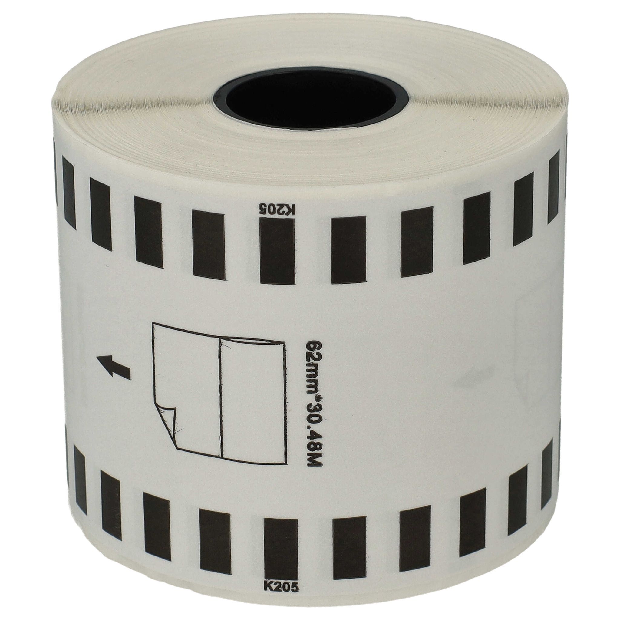 Vhbw - Etiketten-rolle 62mm X 30,48m (1 Etikette) Kompatibel Mit Brother Pt Ql-1050, Ql1050n, Ql-1060, Ql1060n Etiketten-drucker - Premium