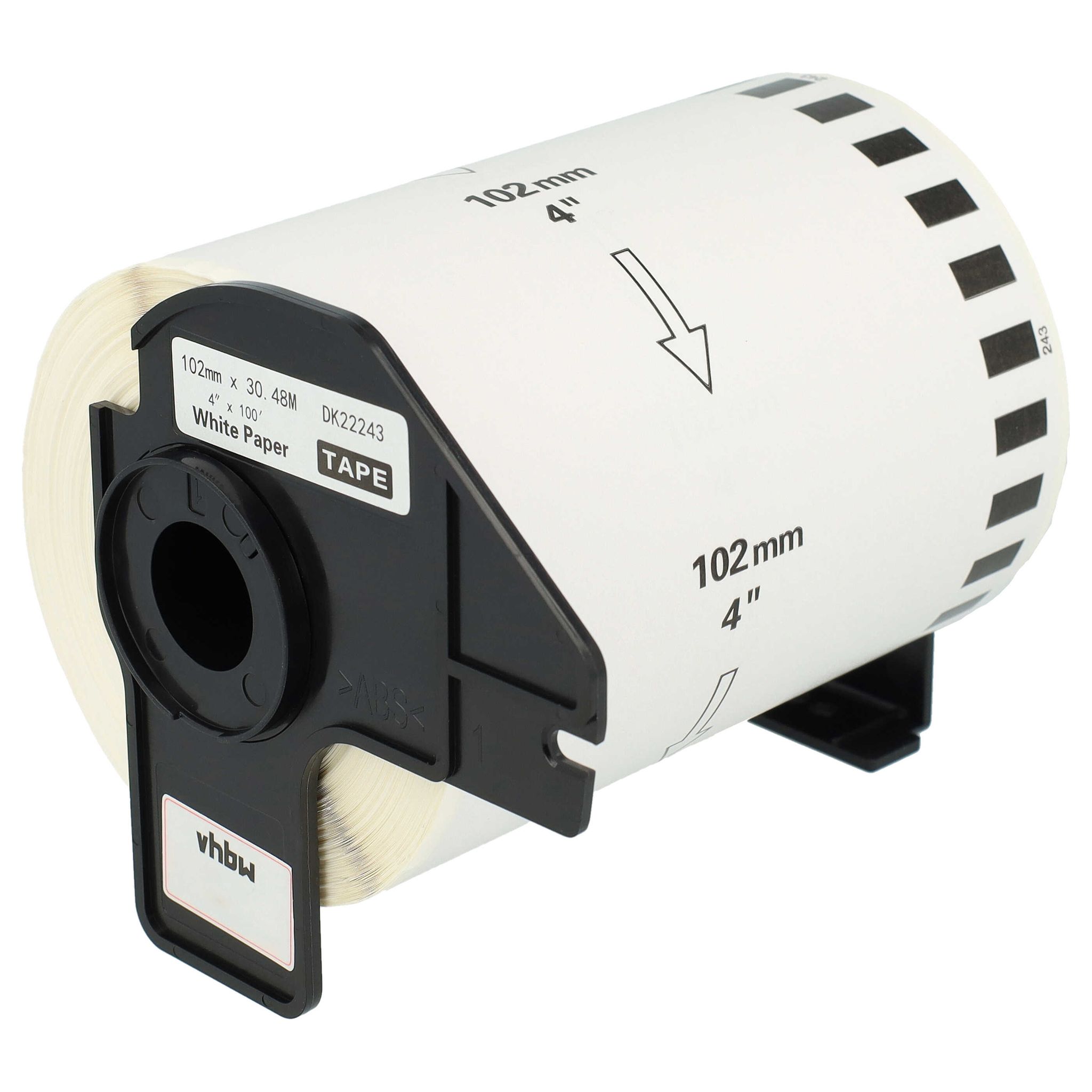Vhbw - Etiketten-rolle Mit Halter 102mm X 30,48m (1 Etikette) Kompatibel Mit Brother Pt Ql-1050, Ql1050n, Ql-1060 Etiketten-drucker Weiß