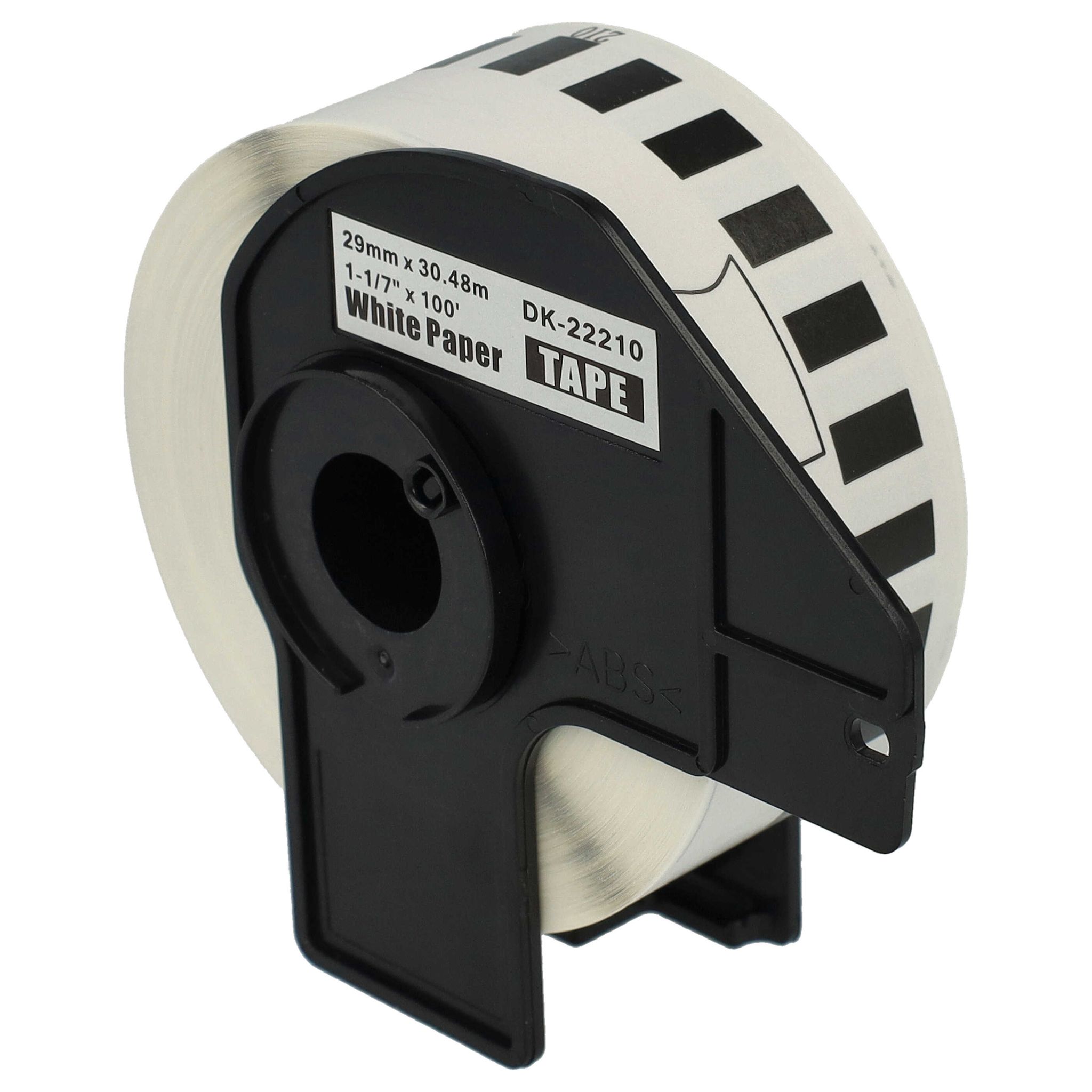 Vhbw - Etiketten-rolle Mit Halter 29mm X 30,48m (1 Etikette) Kompatibel Mit Brother Pt Ql1060n, Ql-500a, Ql500bs Etiketten-drucker Weiß