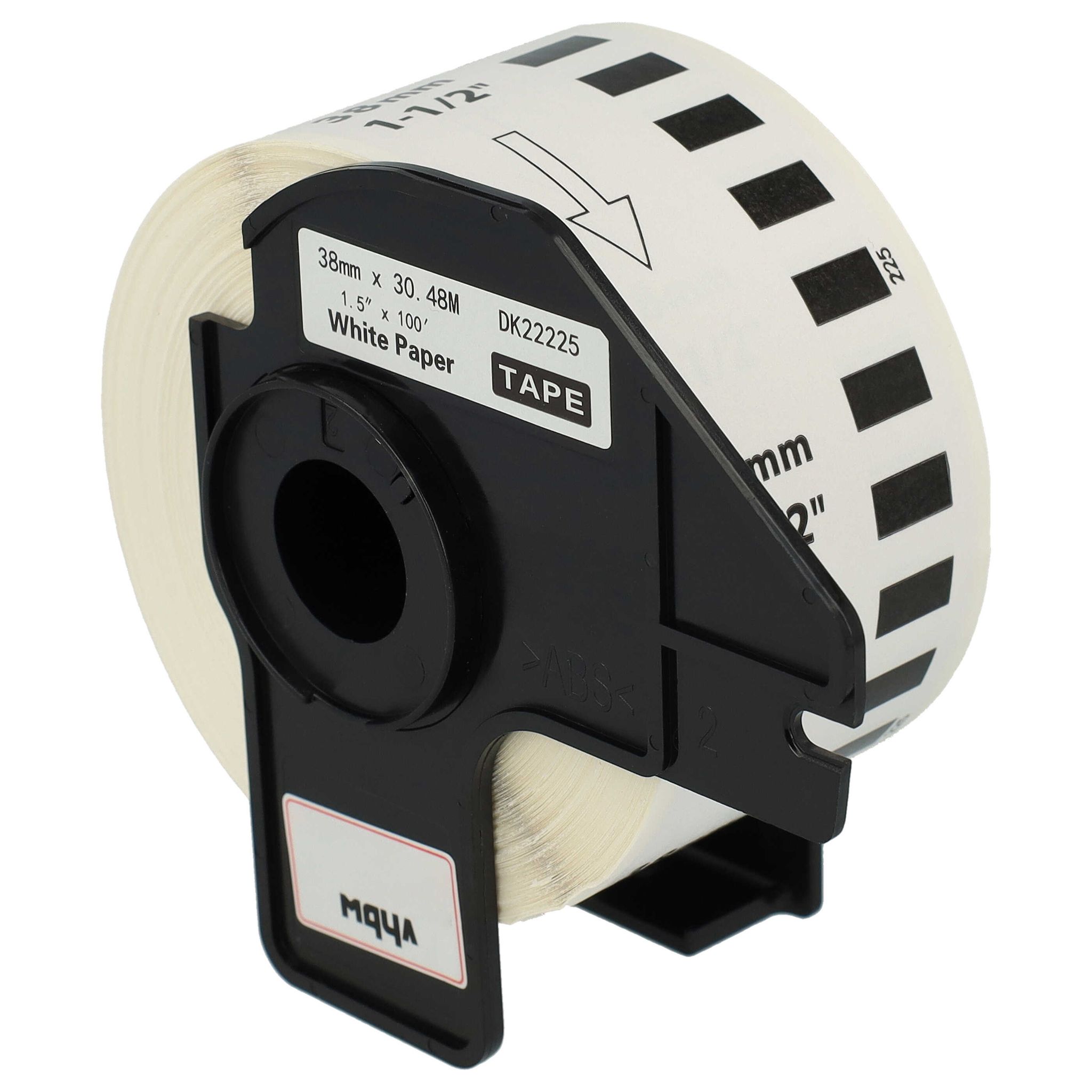Vhbw - Etiketten-rolle Mit Halter 38mm X 30,48m (1 Etikette) Kompatibel Mit Brother Pt Ql-1050, Ql1050n, Ql-1060 Etiketten-drucker Weiß