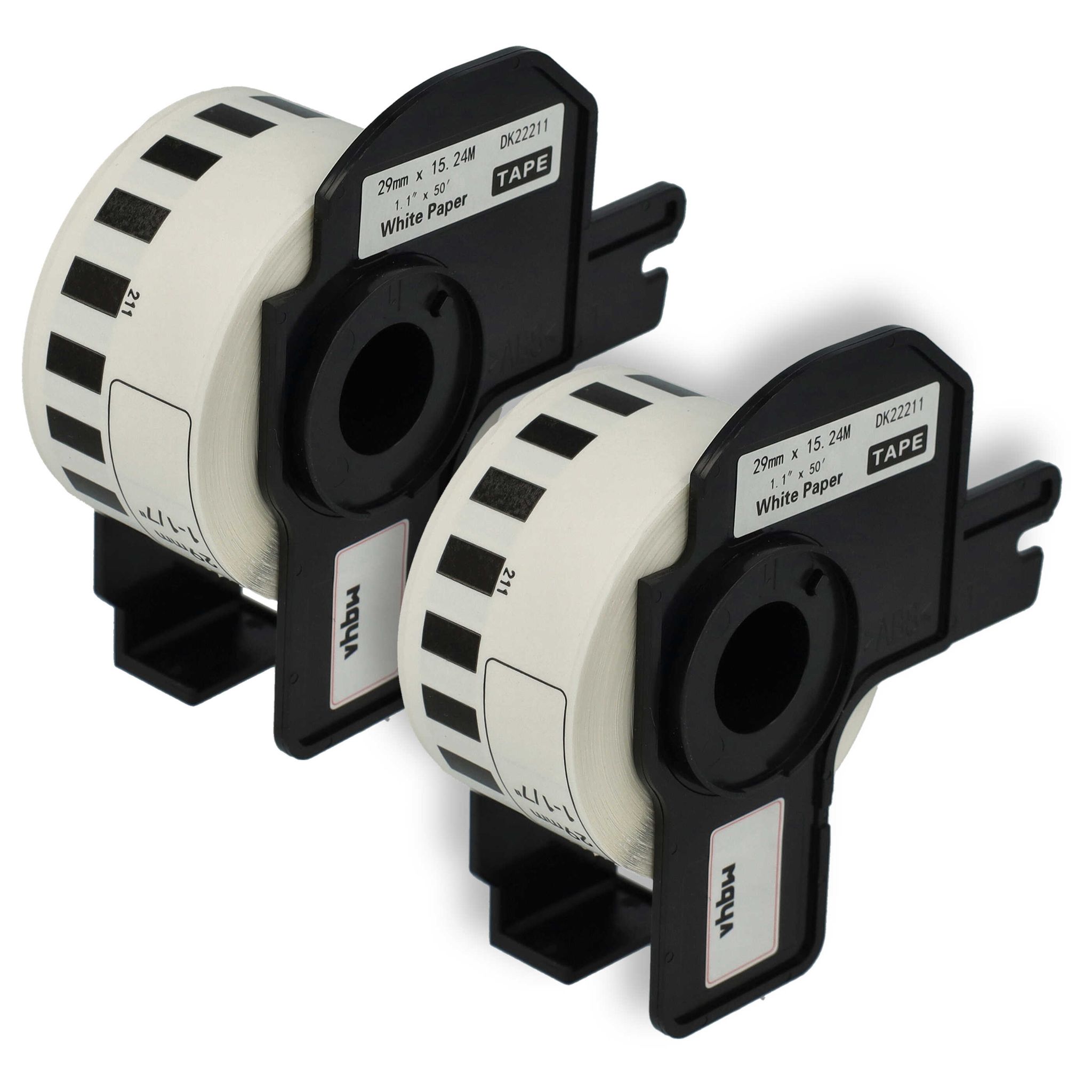 Vhbw 2x Etiketten-rolle Mit Halter 29mm X 15,24m (1 Etikette) Kompatibel Mit Brother Pt Ql-1050, Ql1060n, Ql1050n Etiketten-drucker Weiß