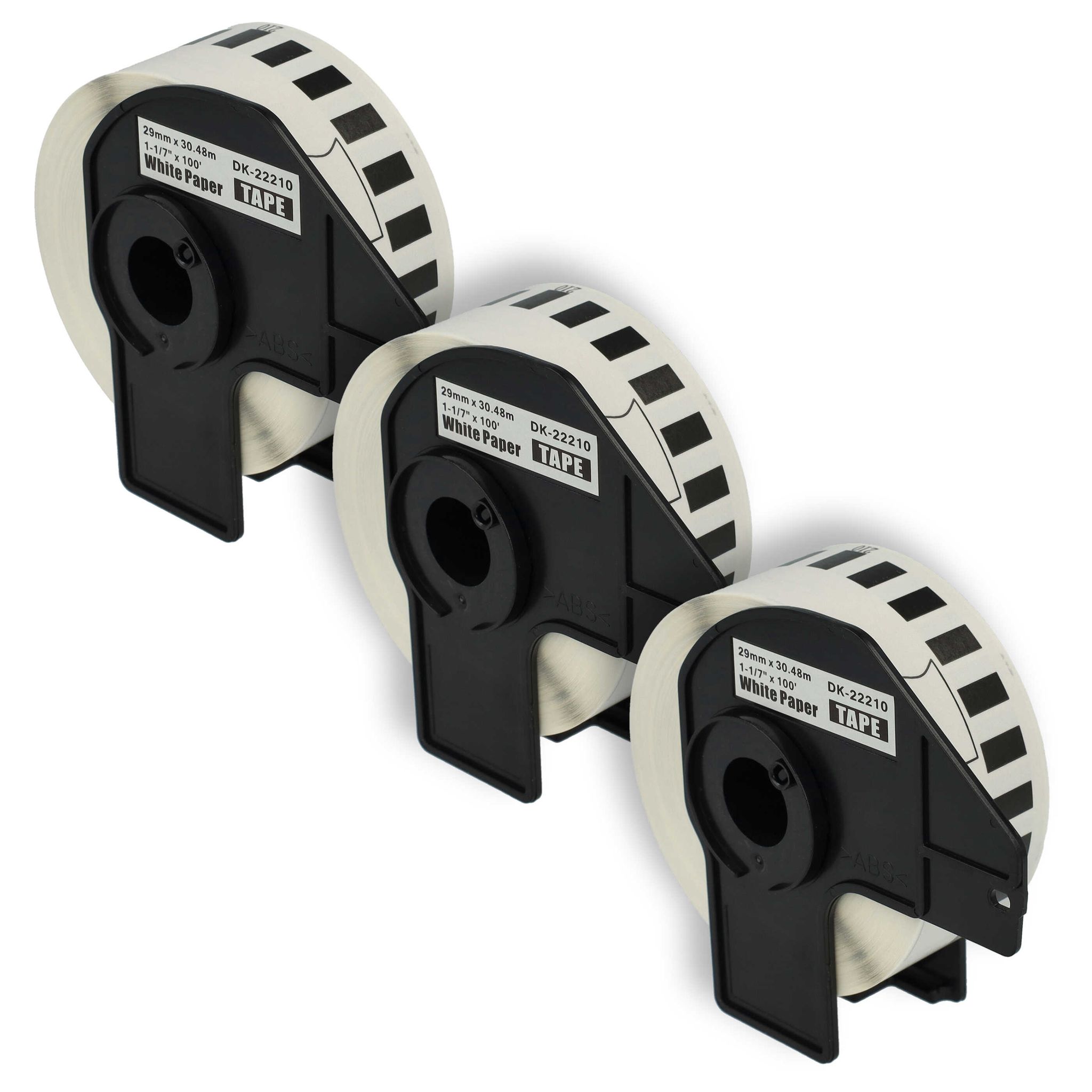 Vhbw - 3x Etiketten-rolle Mit Halter 29mm X 30,48m (1 Etikette) Kompatibel Mit Brother Pt Ql1060n, Ql-500, Ql-500a Etiketten-drucker Weiß