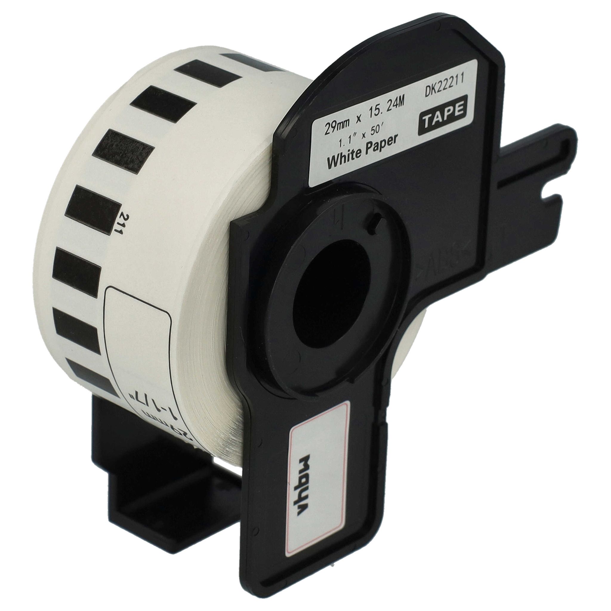 Vhbw - Etiketten-rolle Mit Halter 29mm X 15,24m (1 Etikette) Kompatibel Mit Brother Pt Ql-1050, Ql1050n Etiketten-drucker - Premium Weiß