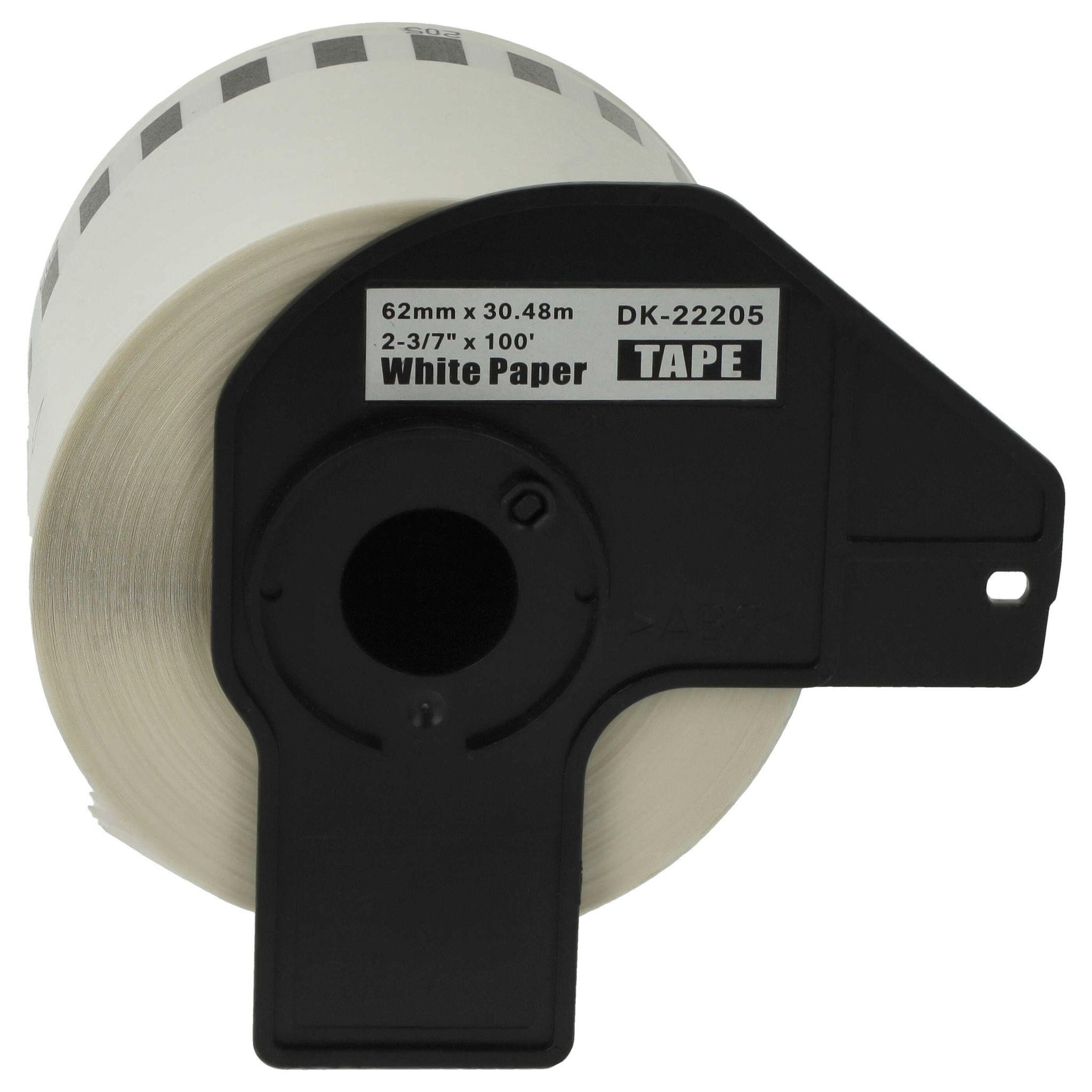 Vhbw - Etiketten-rolle Mit Halter 62mm X 30,48m (1 Etikette) Kompatibel Mit Brother Pt Ql-1050, Ql1050n Etiketten-drucker - Premium Weiß