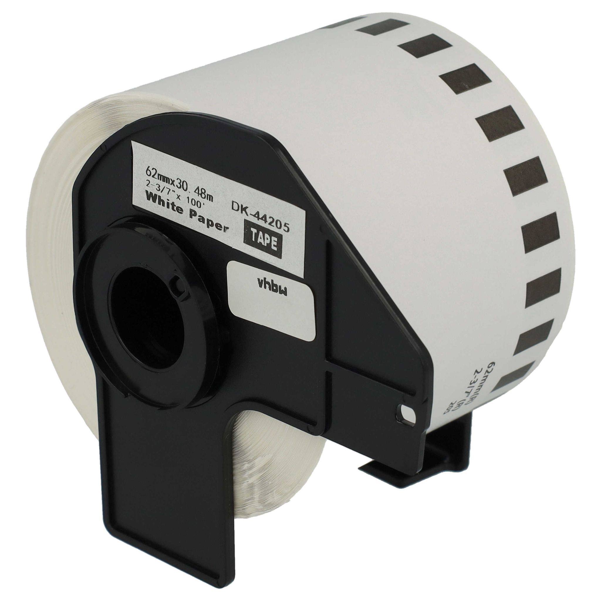 Vhbw - 1x Etiketten-rolle Mit Halter 62mm X 30,48m (1 Etikette) Kompatibel Mit Brother Pt Ql1050n Etiketten-drucker - Premium, Wiederablösbar