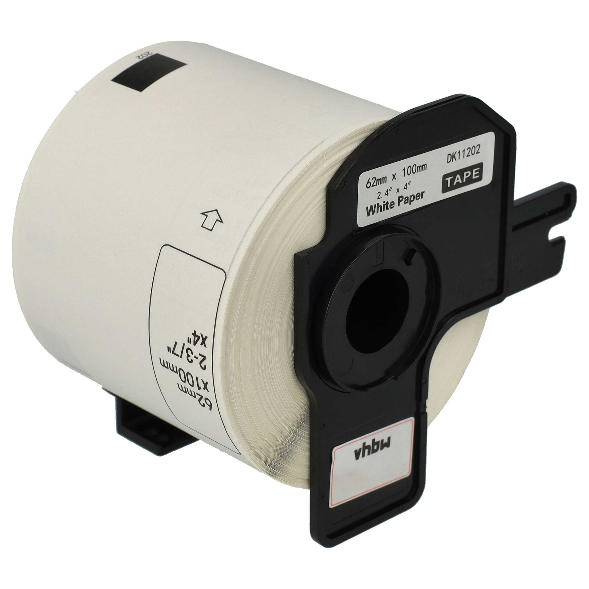 Vhbw - Etiketten-rolle Mit Halter 62mm X 100mm (300 Etiketten) Kompatibel Mit Brother Pt Ql500bw, Ql-550, Ql500bs Etiketten-drucker Weiß