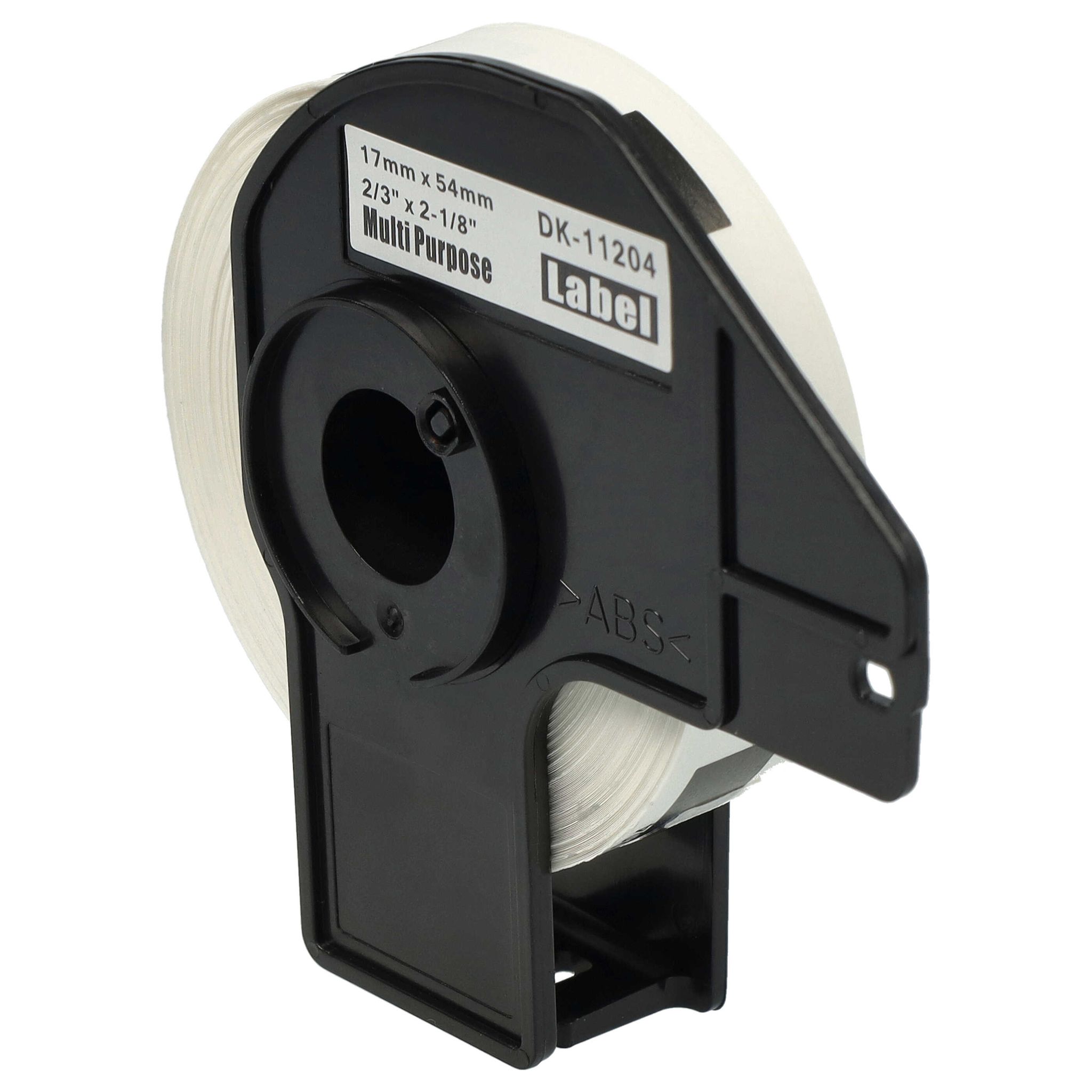 Vhbw - Etiketten-rolle Mit Halter 17mm X 54mm (400 Etiketten) Kompatibel Mit Brother Pt Ql-1050, Ql1050n, Ql-1060 Etiketten-drucker Weiß