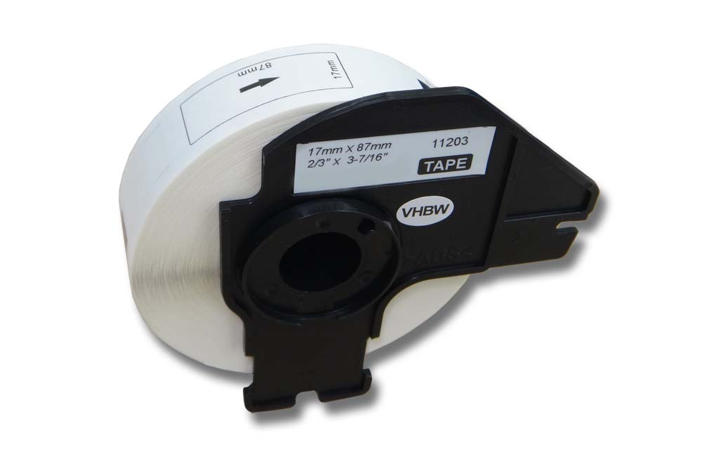 Vhbw Etiketten-rolle Mit Halter 17mm X 87mm (300 Etiketten) Kompatibel Mit Brother Pt Ql500bw, Ql-500, Ql-500a, Ql500bs Etiketten-drucker