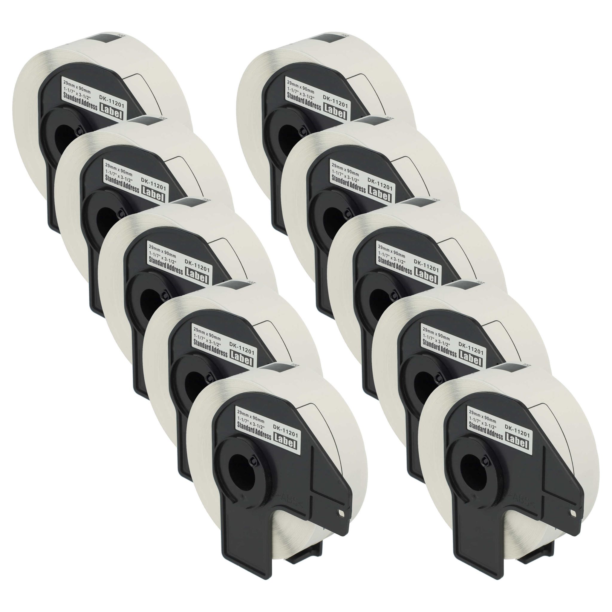 Vhbw - 10x Etiketten-rolle Mit Halter 29mm X 90mm (400 Etiketten) Kompatibel Mit Brother Pt Ql-1110nwb, Ql-1110 Etiketten-drucker Weiß