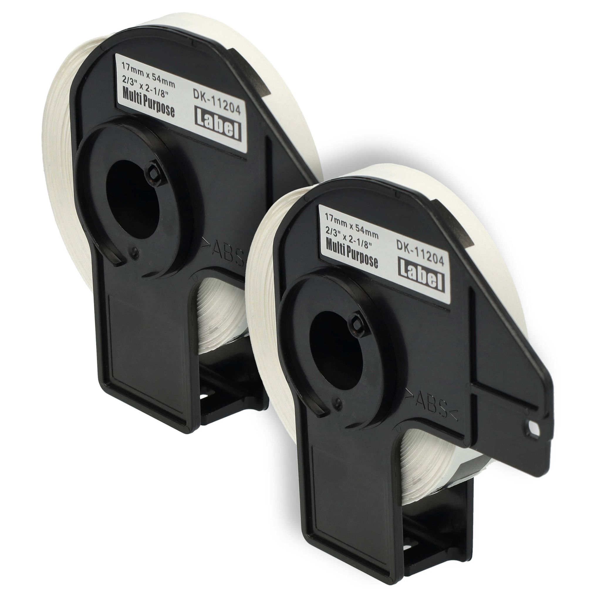 Vhbw - 2x Etiketten-rolle Mit Halter 17mm X 54mm (400 Etiketten) Kompatibel Mit Brother Pt Ql-1050, Ql1050n, Ql-1060 Etiketten-drucker