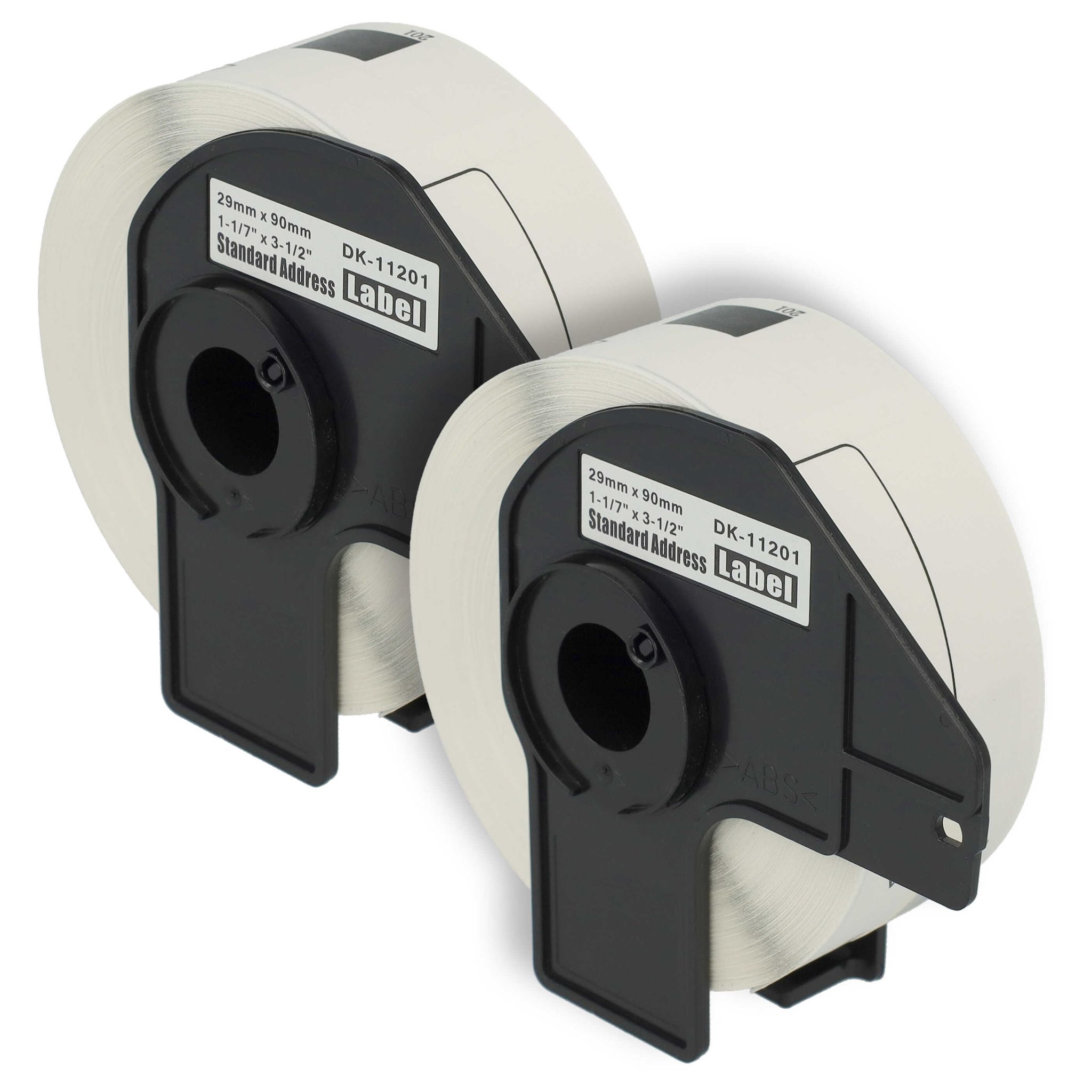 Vhbw - 2x Etiketten-rolle Mit Halter 29mm X 90mm (400 Etiketten) Kompatibel Mit Brother Pt Ql-1110nwb, Ql-500 Etiketten-drucker Weiß