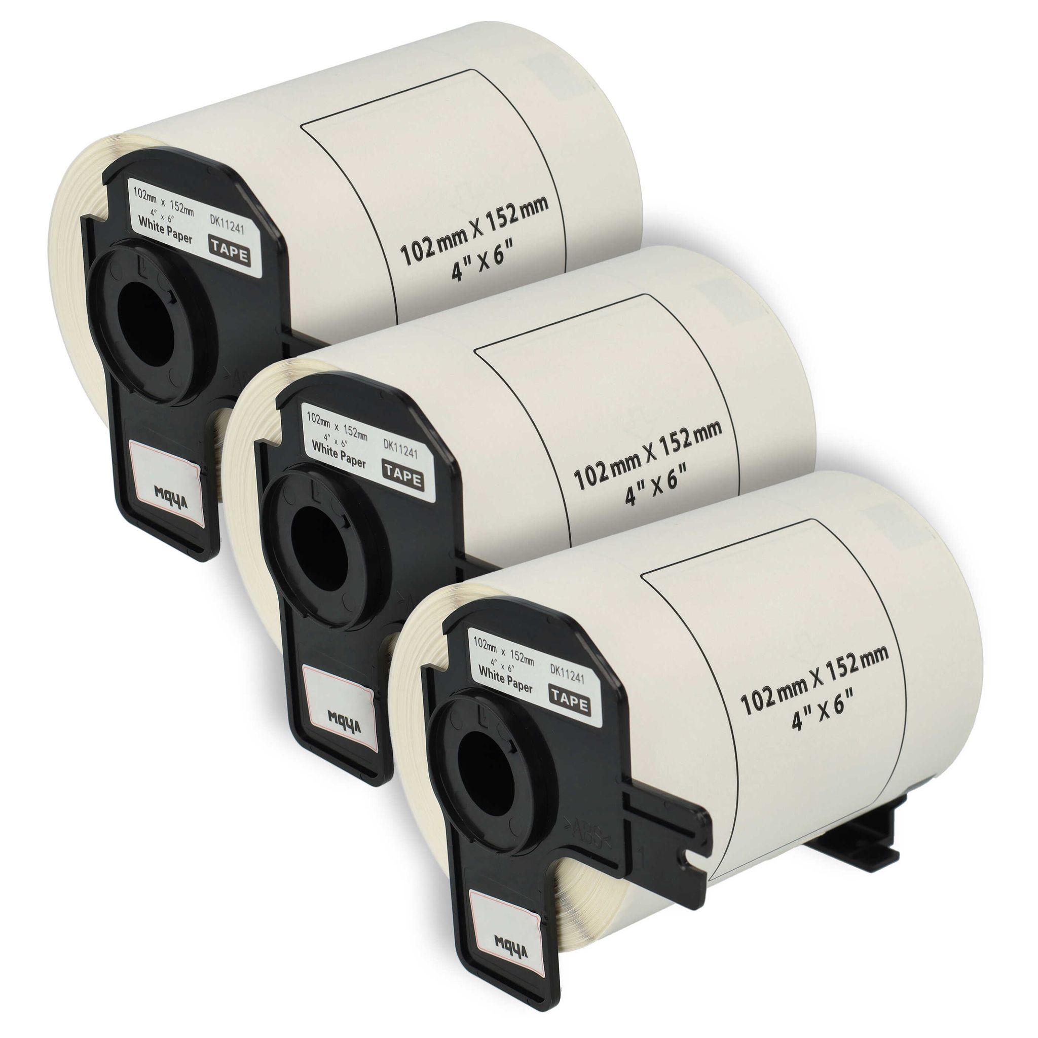 Vhbw - 3x Etiketten-rolle Mit Halter 102mm X 152mm (200 Etiketten) Kompatibel Mit Brother Pt Ql-1050 Etiketten-drucker - Standard Weiß