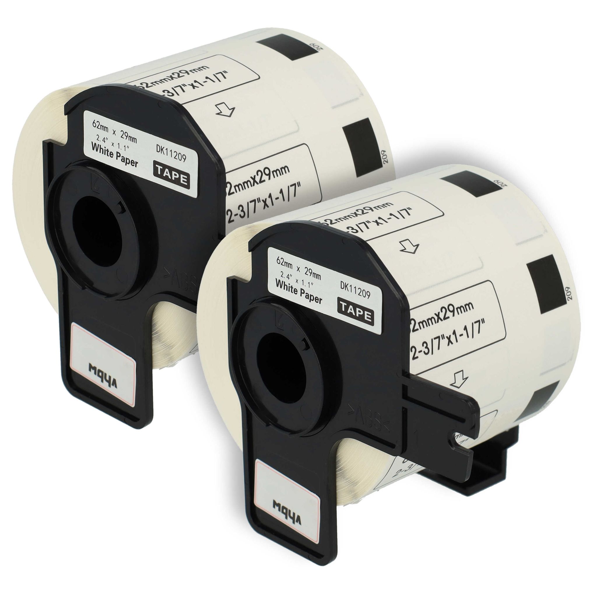 Vhbw - 2x Etiketten-rolle Mit Halter 62mm X 29mm (800 Etiketten) Kompatibel Mit Brother Pt Ql-1050, Ql1050n, Ql-1060 Etiketten-drucker