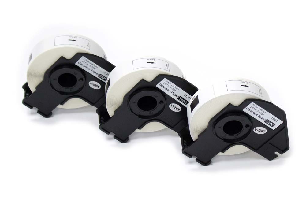 Vhbw 3x Etiketten-rolle Mit Halter 17mm X 87mm (300 Etiketten) Kompatibel Mit Brother Pt Ql1060n, Ql-500, Ql-500a Etiketten-drucker