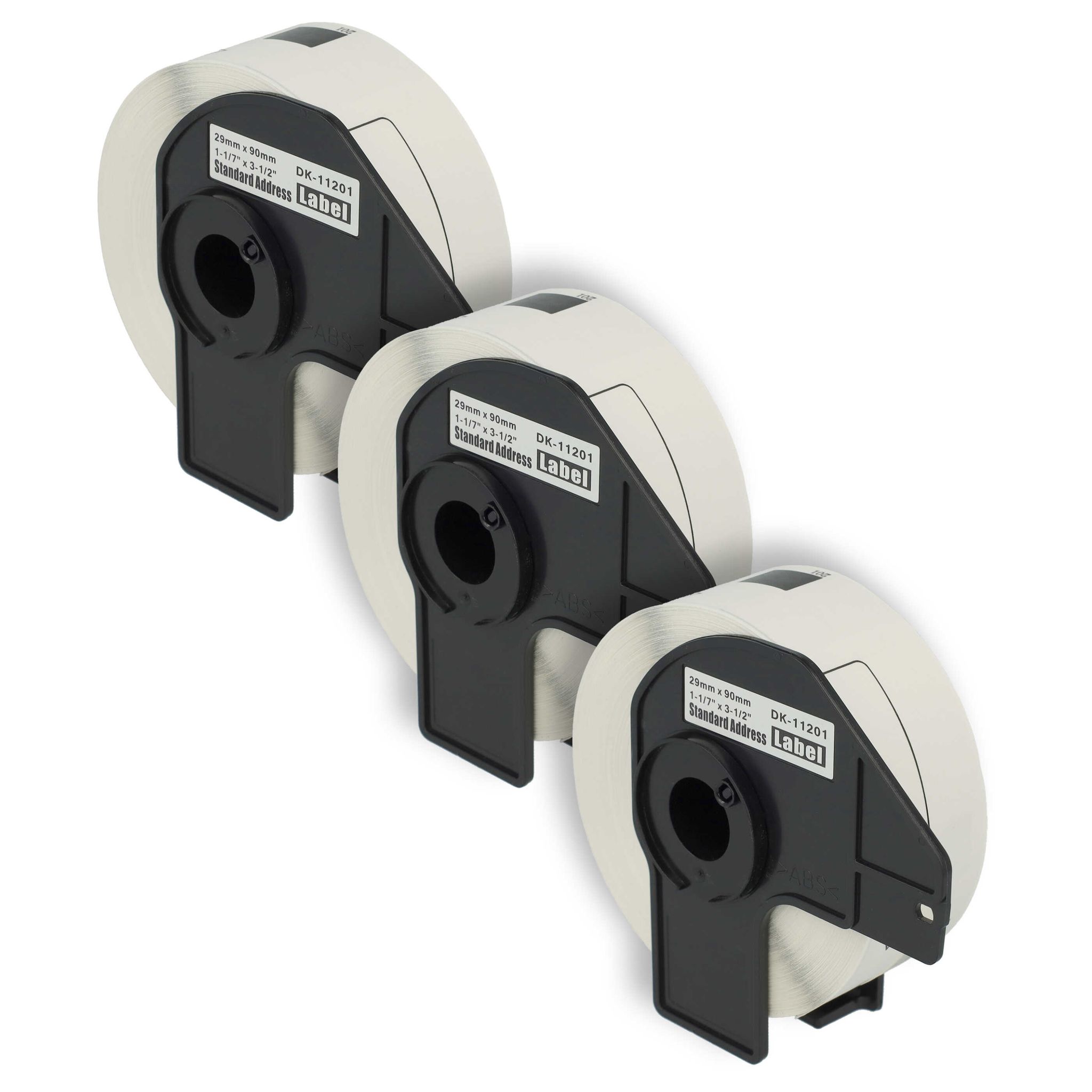 Vhbw - 3x Etiketten-rolle Mit Halter 29mm X 90mm (400 Etiketten) Kompatibel Mit Brother Pt Ql-1110nwb, Ql-500 Etiketten-drucker Weiß