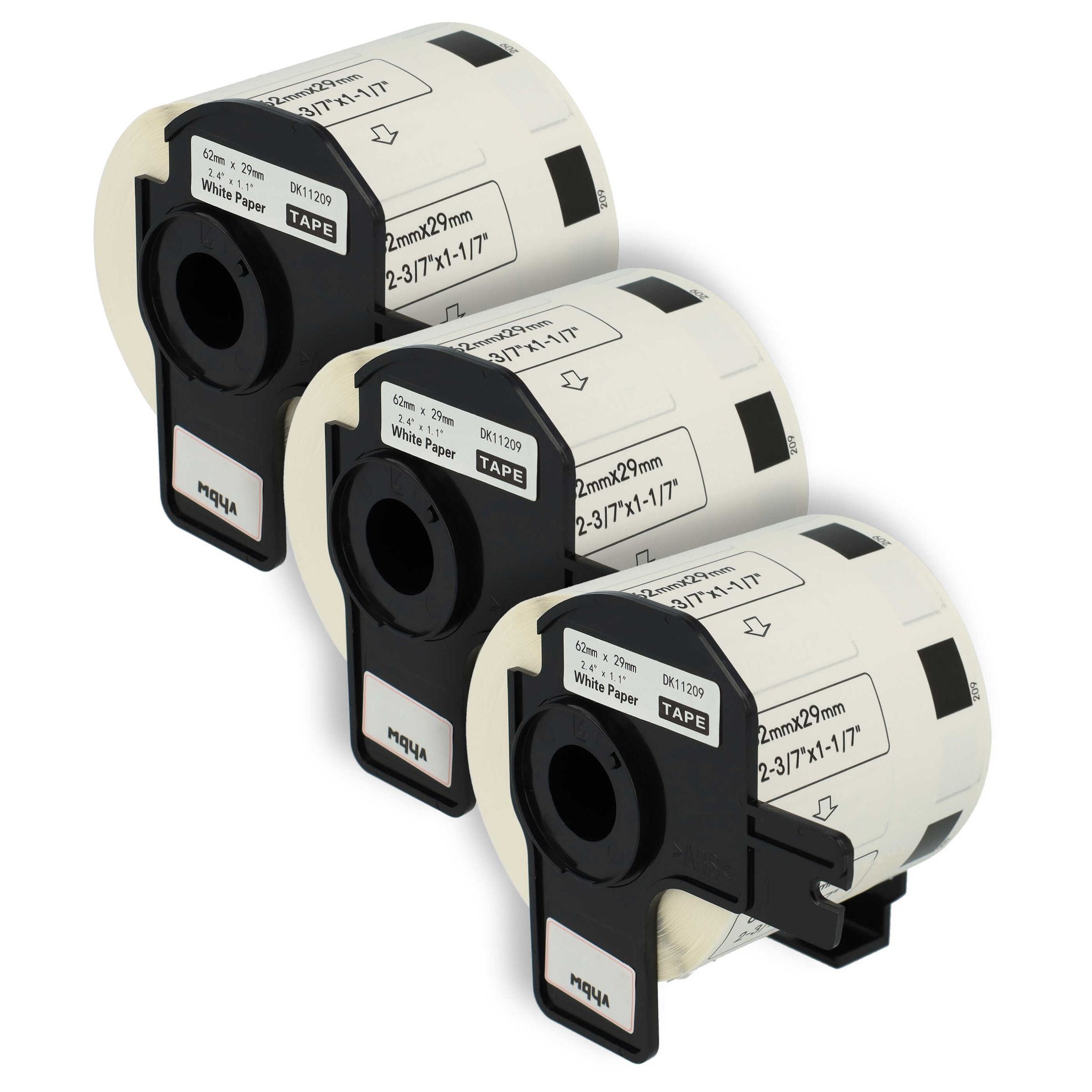 Vhbw - 3x Etiketten-rolle Mit Halter 62mm X 29mm (800 Etiketten) Kompatibel Mit Brother Pt Ql-1050, Ql1050n, Ql-1060 Etiketten-drucker