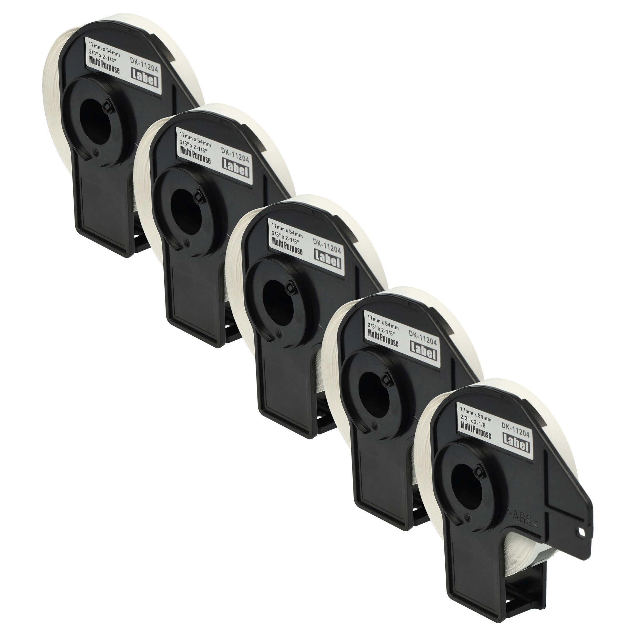 Vhbw - 5x Etiketten-rolle Mit Halter 17mm X 54mm (400 Etiketten) Kompatibel Mit Brother Pt Ql-1050, Ql1050n, Ql-1060 Etiketten-drucker
