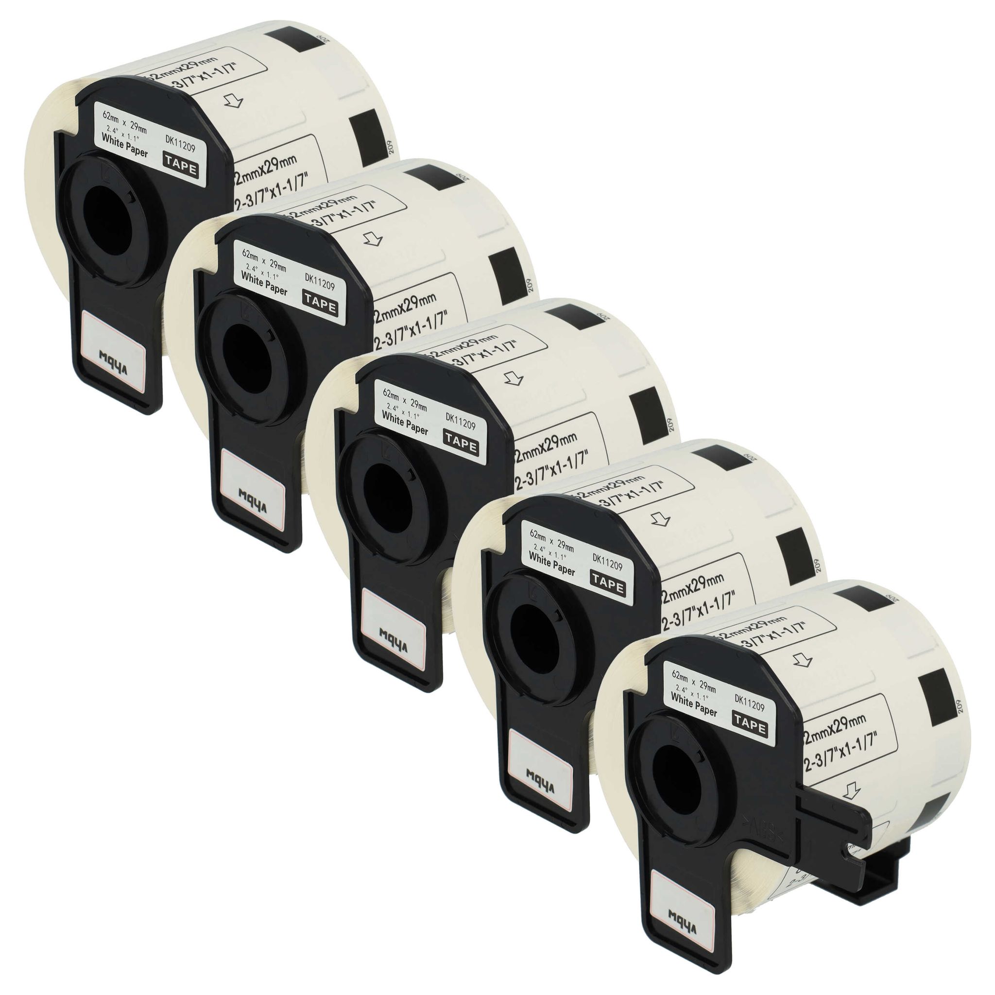 Vhbw - 5x Etiketten-rolle Mit Halter 62mm X 29mm (800 Etiketten) Kompatibel Mit Brother Pt Ql-1050, Ql1050n, Ql-1060 Etiketten-drucker