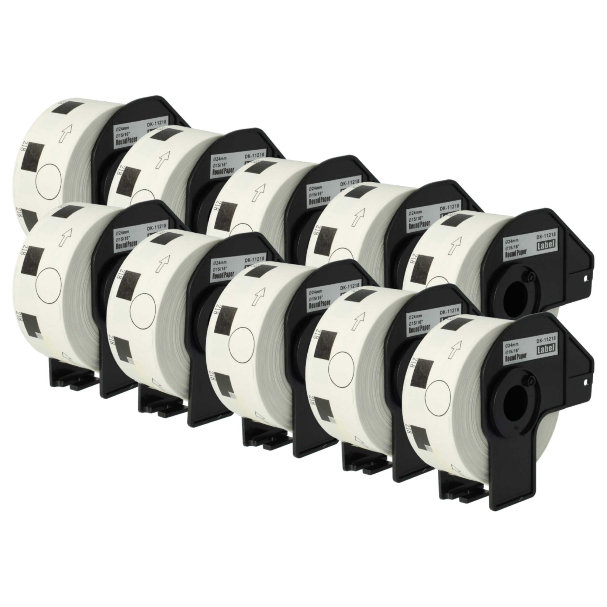 Vhbw 10x Etiketten-rolle Mit Halter 24mm (1000 Etiketten) Kompatibel Mit Brother Pt Ql-1050, Ql1050n, Ql-1060, Ql1060n Etiketten-drucker - Premium