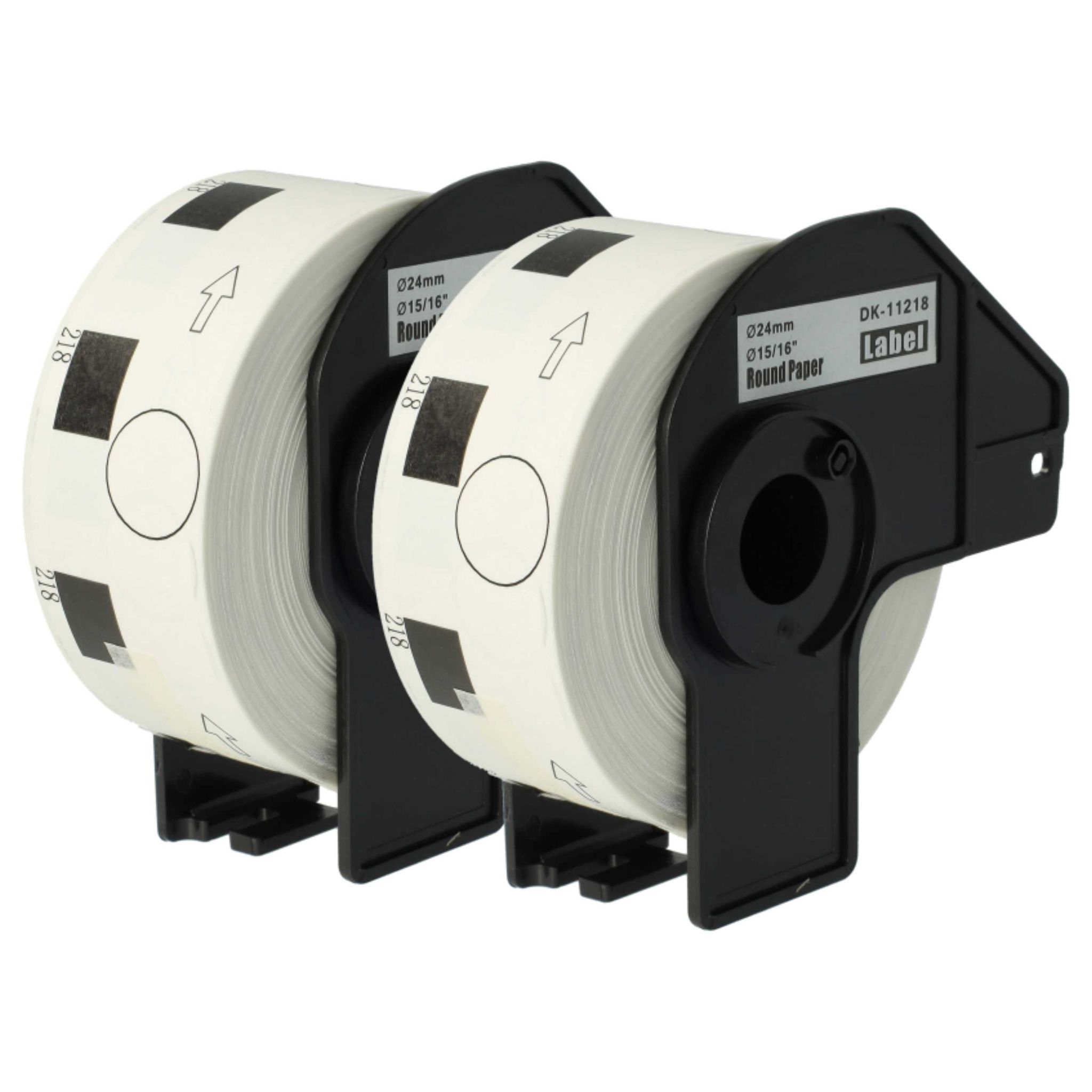 Vhbw - 2x Etiketten-rolle Mit Halter 24mm (1000 Etiketten) Kompatibel Mit Brother Pt Ql-1050, Ql1050n, Ql-1060 Etiketten-drucker - Premium Weiß