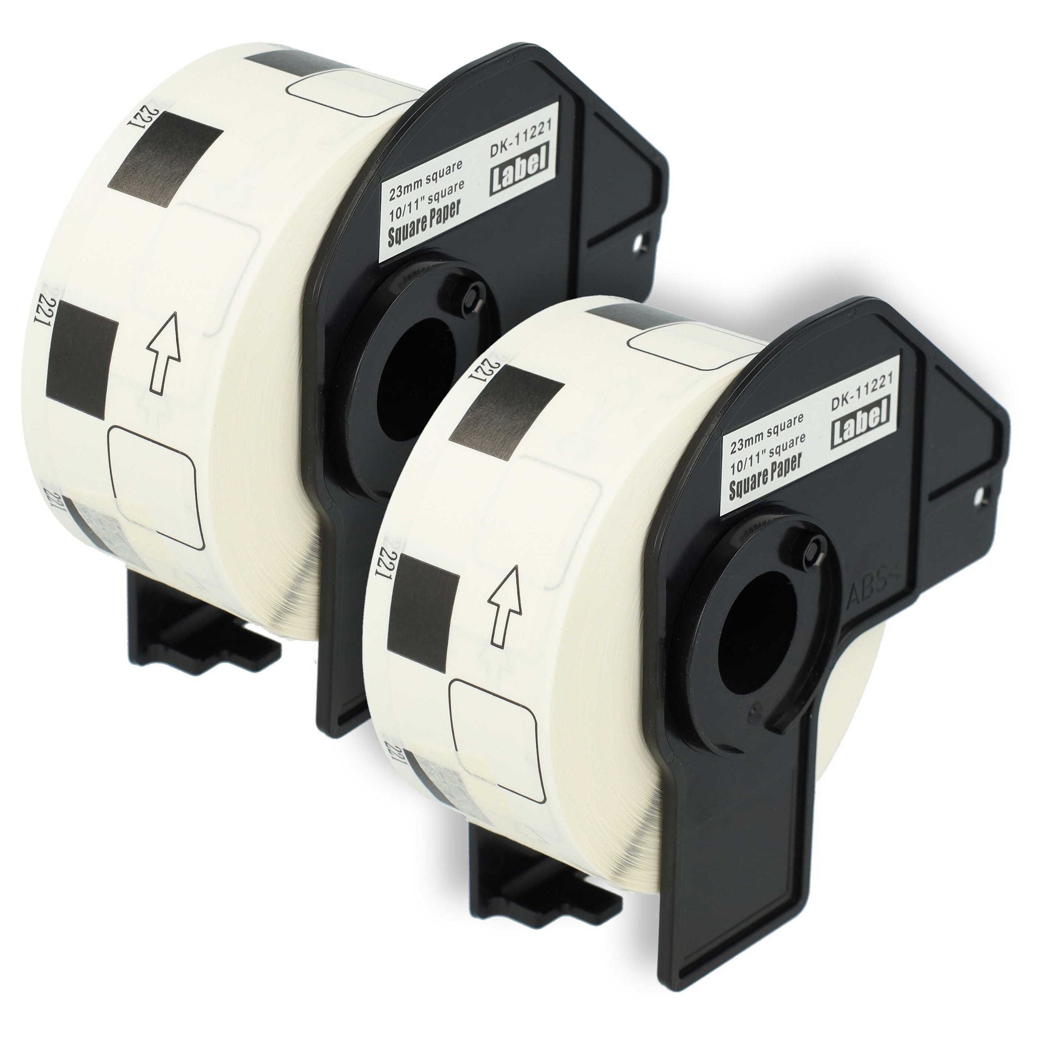 Vhbw - 2x Etiketten-rolle Mit Halter 23mm X 23mm (1000 Etiketten) Kompatibel Mit Brother Pt Ql-1060 Etiketten-drucker - Premium Weiß