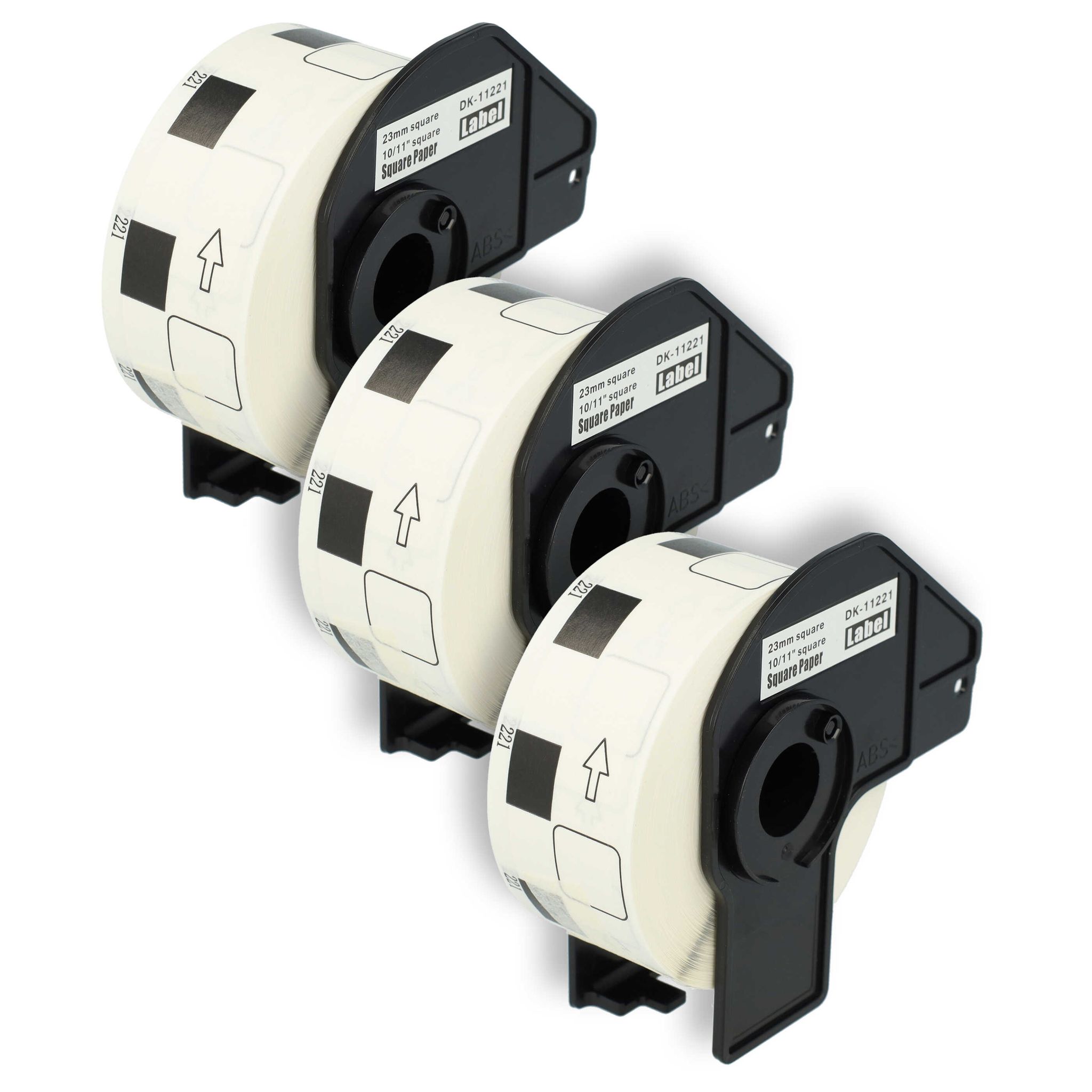 Vhbw - 3x Etiketten-rolle Mit Halter 23mm X 23mm (1000 Etiketten) Kompatibel Mit Brother Pt Ql-1050 Etiketten-drucker - Premium Weiß