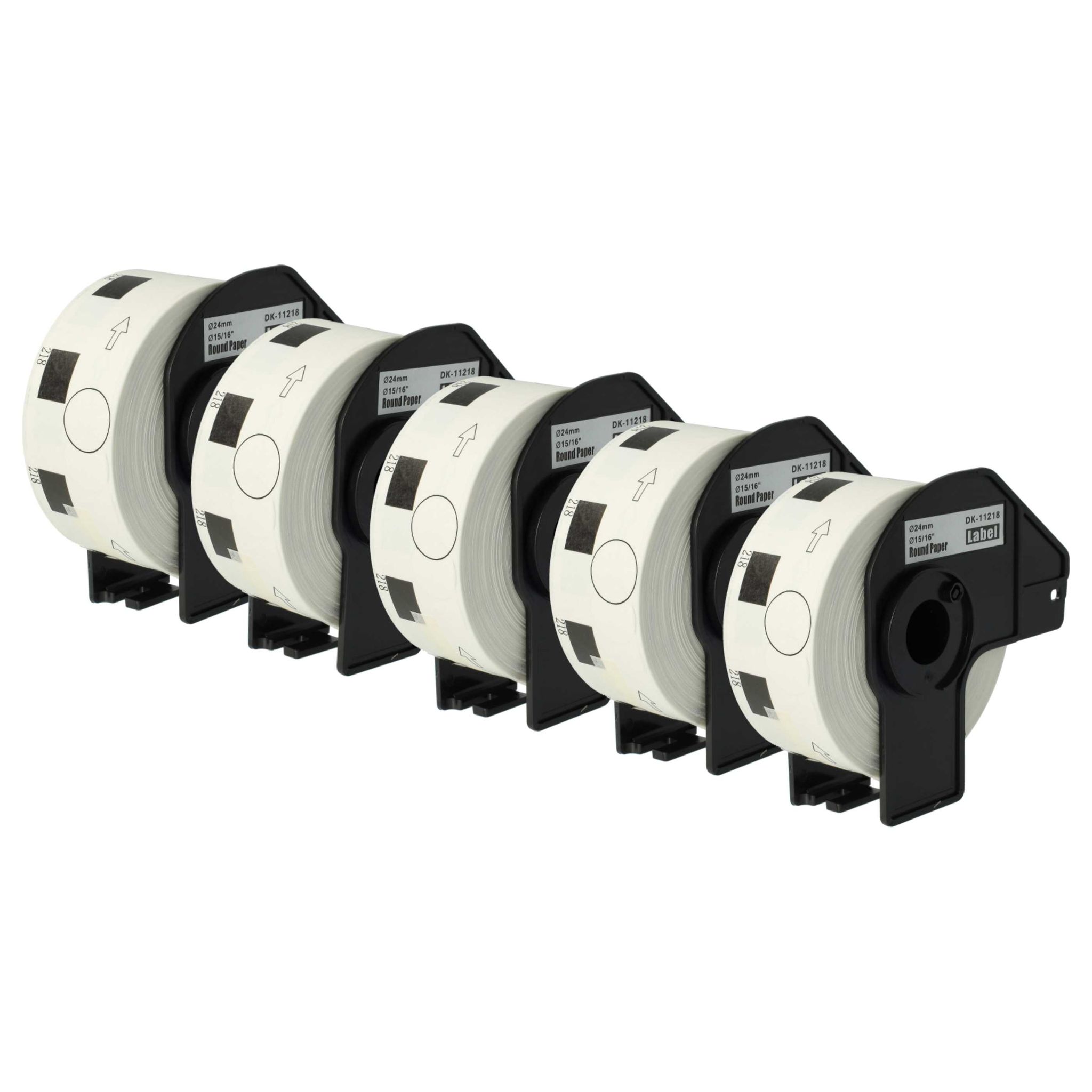 Vhbw 5x Etiketten-rolle Mit Halter 24mm (1000 Etiketten) Kompatibel Mit Brother Pt Ql-1050, Ql1050n, Ql-1060, Ql1060n Etiketten-drucker - Premium