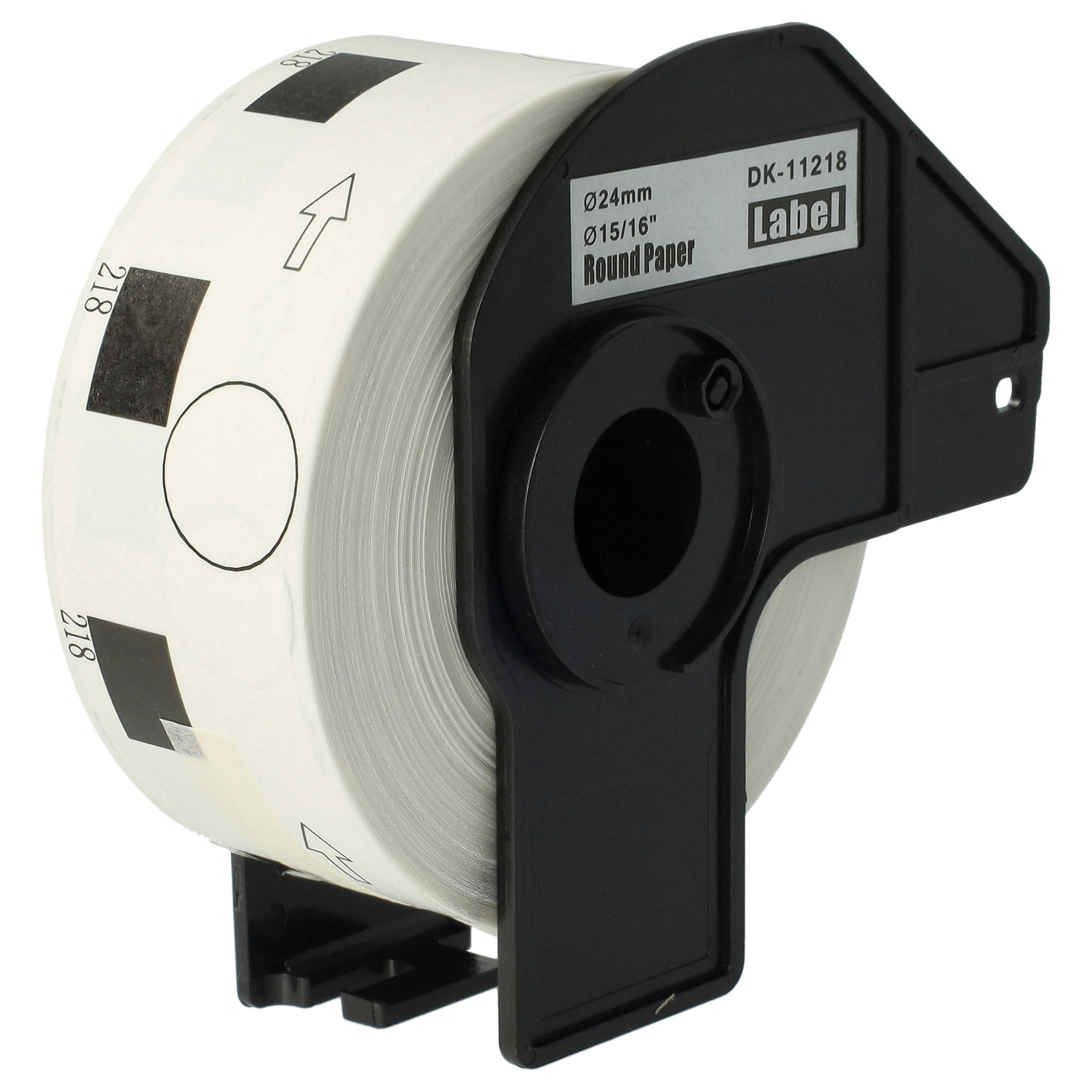 Vhbw - Etiketten-rolle Mit Halter 24mm (1000 Etiketten) Kompatibel Mit Brother Pt Ql500bw, Ql-500, Ql-500a, Ql500bs Etiketten-drucker - Premium
